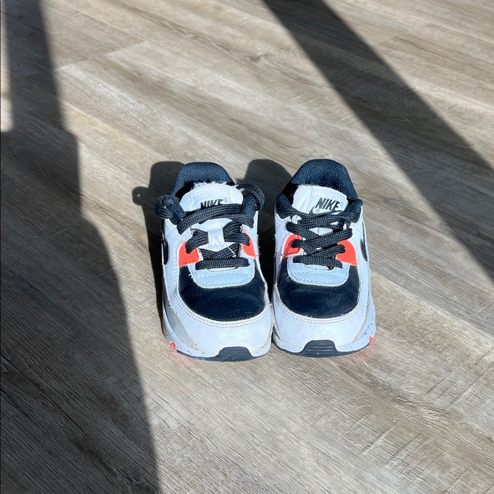Nike Air Max 90 Kids' Black, White, Orange, and Teal Sneakers